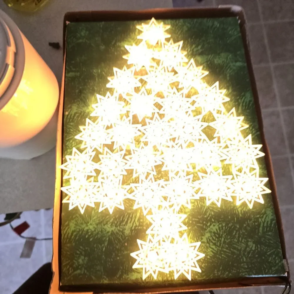 Vintage Sears Christmas Tree Light Set 30 Double Star Reflectors 36